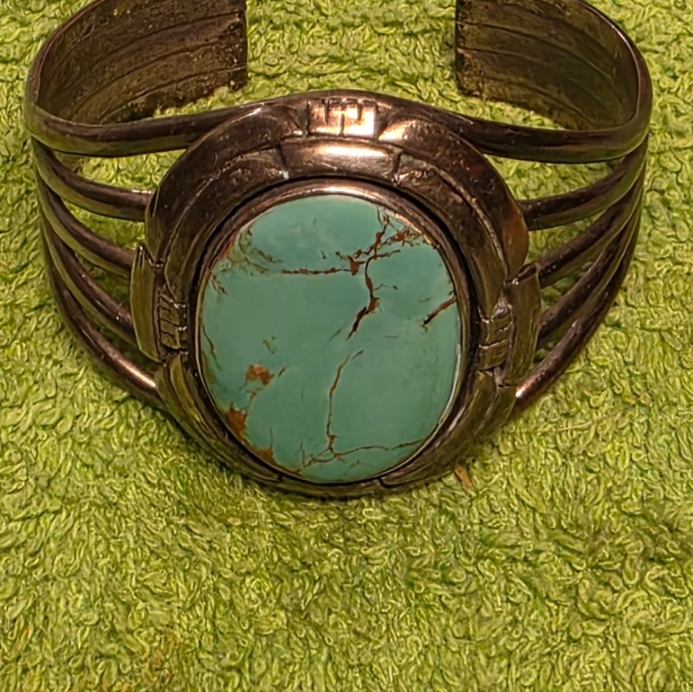 ladies cuff bracelet turqoise stone